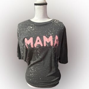 🟧 3 for $30 Gray 'MAMA' Graphic T-Shirt - Bleached